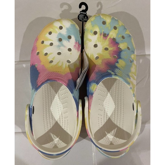 CROCS Shoes - NWT CROCS Classic Tie-Dye Graphic Clogs Size Mens 10 Womens 12 Multicolor New